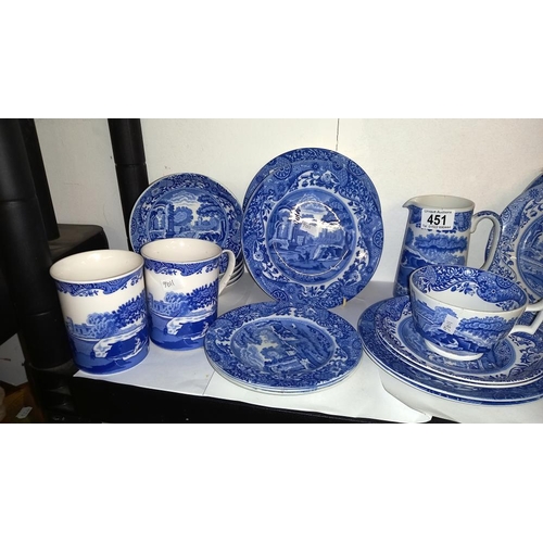 451 - A good lot of blue and white Spode and Copeland Spode crockery