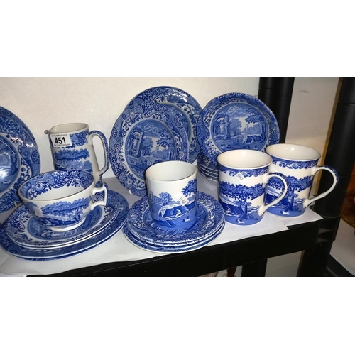 451 - A good lot of blue and white Spode and Copeland Spode crockery