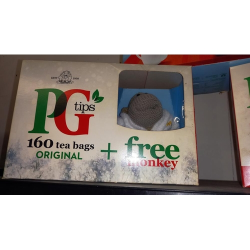 466 - 3 boxed PG Tips monkey (no teabags)