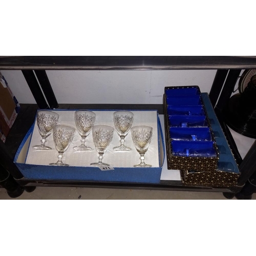 471 - A boxed set of 6 wine glasses, plus 2 more boxes containing 4 glasses in each