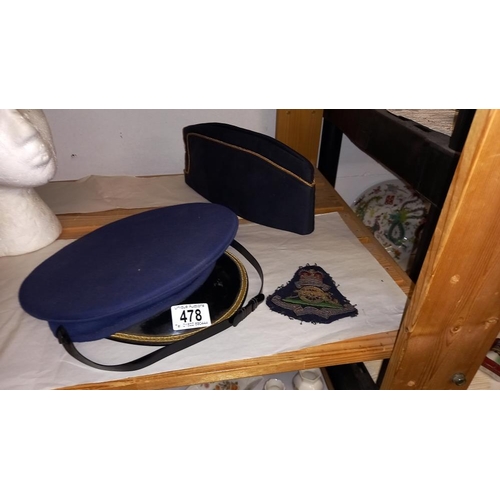 478 - 2 air training corps berets and 2 other caps etc