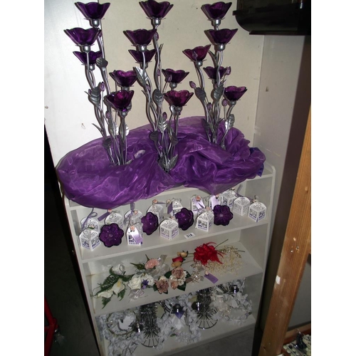 518 - A quantity of wedding ornaments etc including tea light holders - COLLECT ONLY