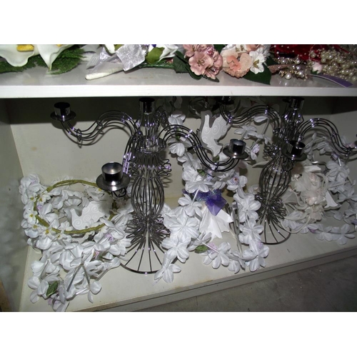 518 - A quantity of wedding ornaments etc including tea light holders - COLLECT ONLY