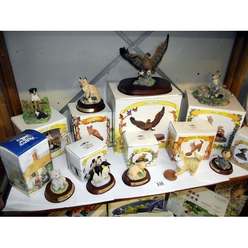 530 - A quantity of boxed Leonardo animal and bird figures