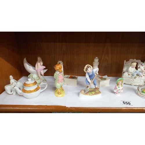 550 - A mixed lot of figures including Royal Worcester, Royal Albert, Victorian etc