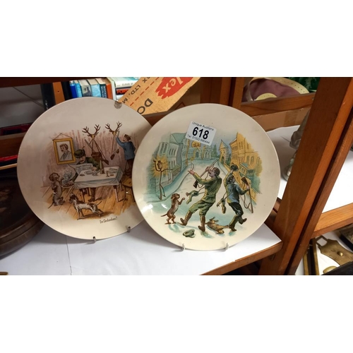 618 - A pair of WWI Villeroy and Boch military themed wall plates 1a/f diameter 20.5cm