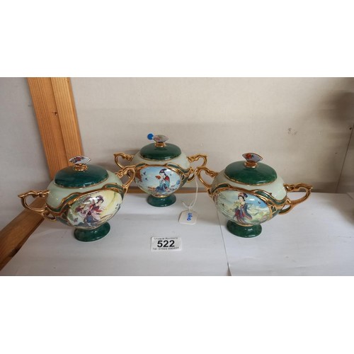 522 - 3 'beauties of the red mansion' heirloom porcelain music box collection