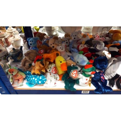 633 - A large lot of TY beanie babies