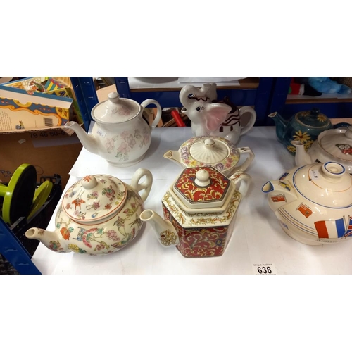 638 - 10 collectors teapots