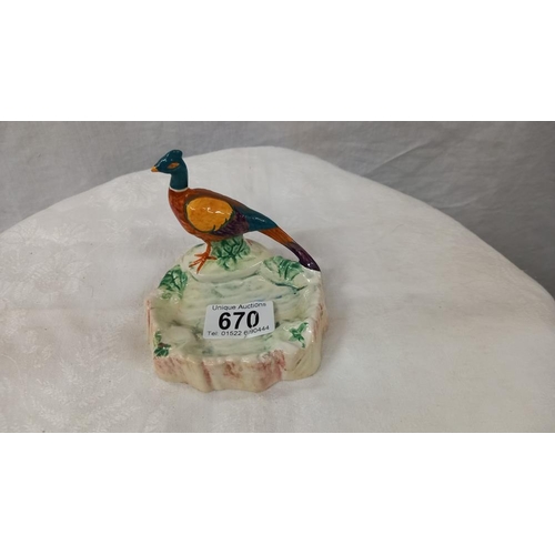 670 - A Beswick pheasant dish