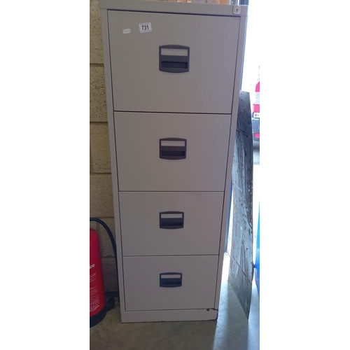 731 - A 4 drawer metal cabinet COLLECT ONLY