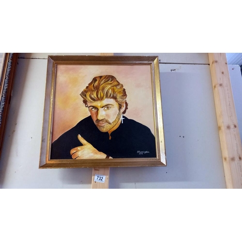 732 - A painting of George Michael in frame COLLECT ONLY