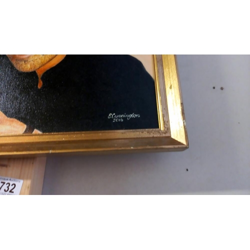 732 - A painting of George Michael in frame COLLECT ONLY