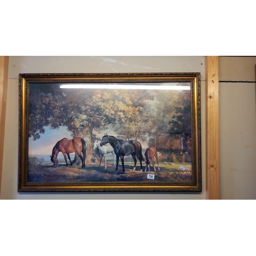 736 - A large print 'horses scene' COLLECT ONLY