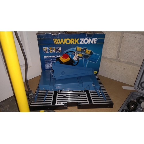 793 - A boxed Work Zone router table COLLECT ONLY