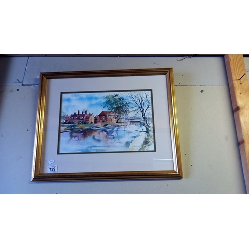 739 - A framed & glazed signed watercolour