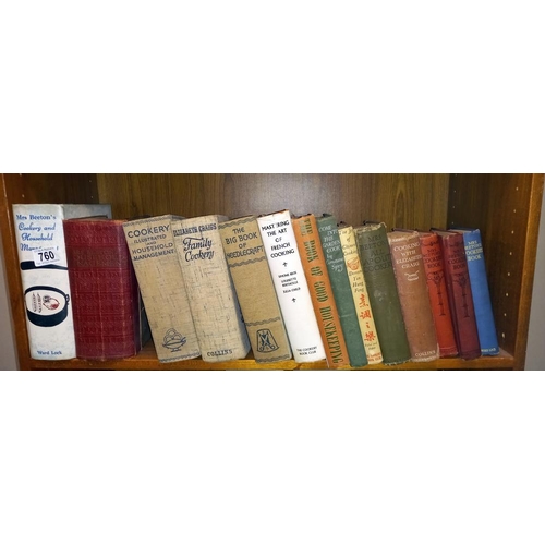 760 - A collection of 6 Mrs Beetons books in various editions & other similar books