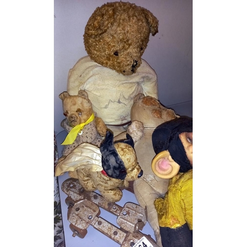 764 - A quantity of vintage Teddy Bears & toys etc. (bears in need of TLC)