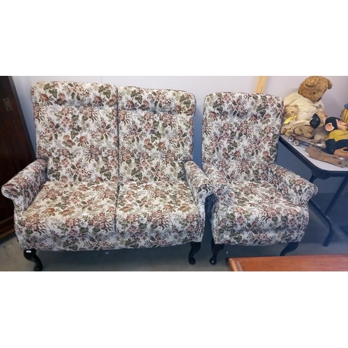 767 - A 2 seat Cottage settee with chair COLLECT ONLY