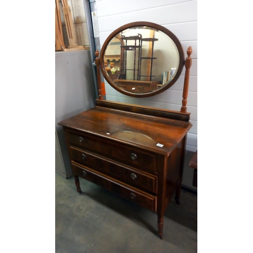 849 - An Edwardian mirror back dressing table COLLECT ONLY