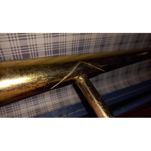 912 - A cased trombone by Dearman D.A. London a/f, needs attention COLLECT ONLY