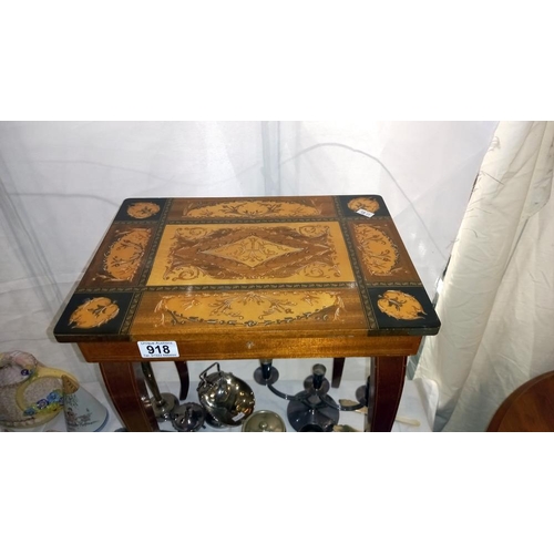 918 - An Italian inlaid musical side table COLLECT ONLY