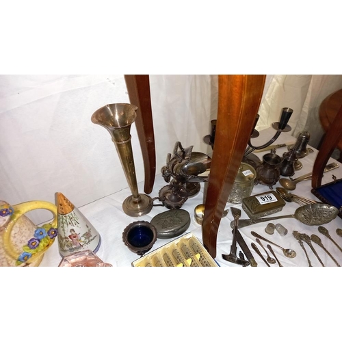 919 - A quantity of silver plate items and cutlery, some boxed