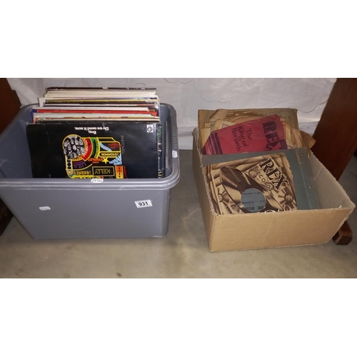 931 - A box of LP records and box of 78's COLLECT ONLY