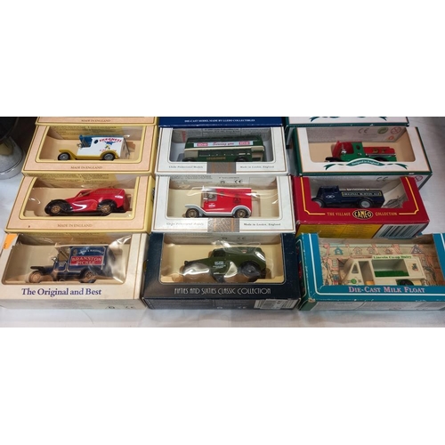 16 - Approx 36 boxed diecast vehicles includes, Lledo Days Gone, Mattel The village collection by Cameo