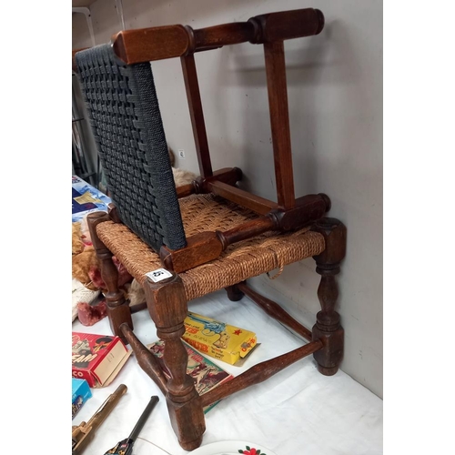 45 - 2 arts and crafts footstools with woven seat