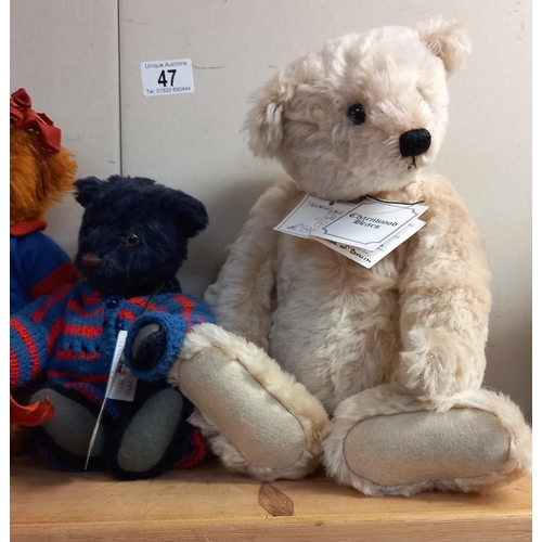 47 - 4 collectors bears by artist Jo Greeno, Charnwood and Bearyland