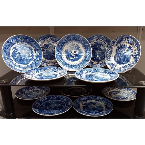 50 - A set of 12 Wedgwood plates from the Wedgwood blue and white collection