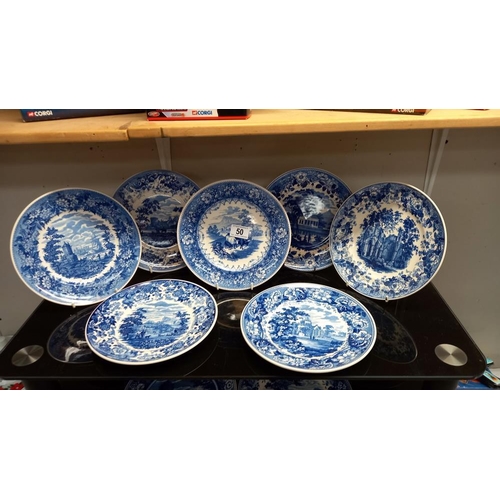 50 - A set of 12 Wedgwood plates from the Wedgwood blue and white collection