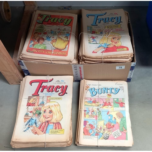 79 - A quantity of vintage comics, Tracy 1980 through to 1984 (all believed to be complete years) and qua... 