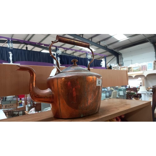 83 - A large Victorian copper kettle