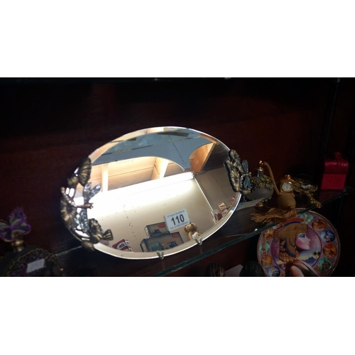 110 - A dragonfly wall mirror, perfume bottle, trinket box, etc