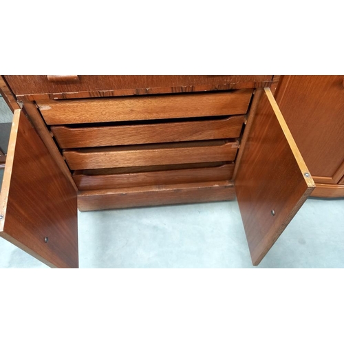 147 - A 1930/50's oak bureau with cross banding inlay COLLECT ONLY