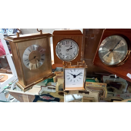 161 - A Comitti of London weather station and 3 mantle clocks