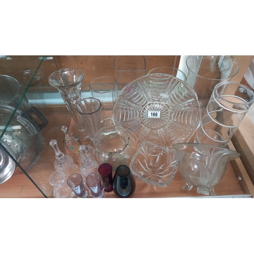 166 - A good selection of glassware including vases etc