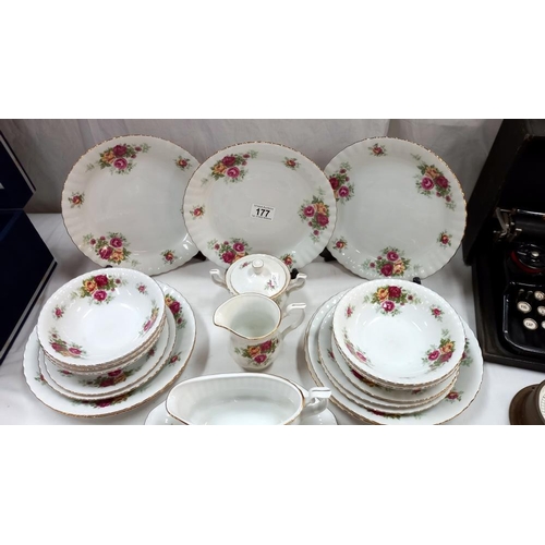 177 - A vintage Chodziez rose pattern dinner service in the style of Old Country Rose COLLECT ONLY