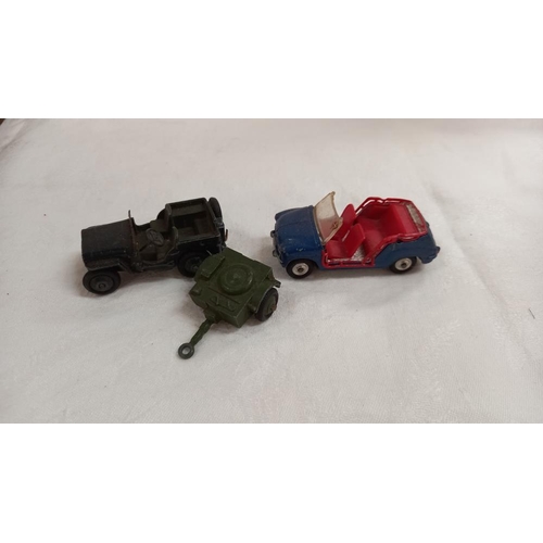 213 - Dinky and Corgi including Royal Mail van, Jeep, coaches, Corgi Fiat jolly etc