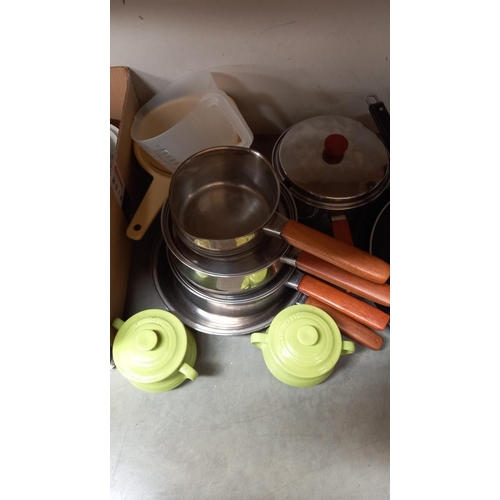 245 - A set of Prestige saucepans & 2 Le Creuset lidded bowls etc. COLLECT ONLY