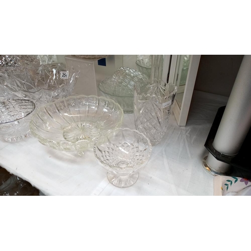 254 - A quantity of crystal and glass bowls, vases etc. COLLECT ONLY