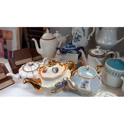 260 - A quantity of teapots, Noritaki, Wedgwood, Sadler & Royal Albert etc. COLLECT ONLY