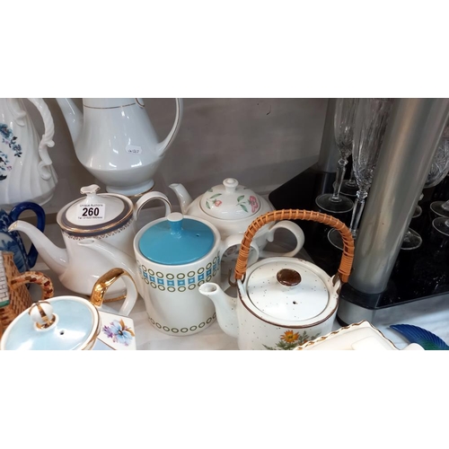 260 - A quantity of teapots, Noritaki, Wedgwood, Sadler & Royal Albert etc. COLLECT ONLY