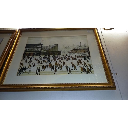 262 - 2 gilt framed Lowry prints COLLECT ONLY