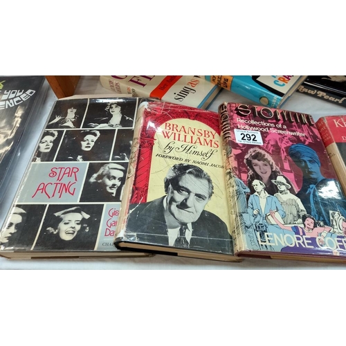 292 - 4 signed Hollywood related/legends books including Douglas Fairbanks, Lillian Gish, Peral Bailey, Le... 