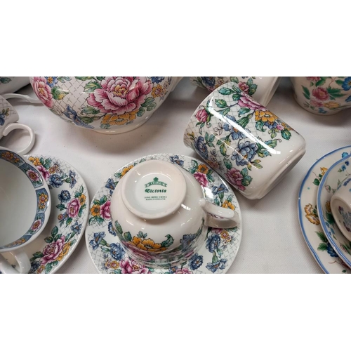 299 - A Laura Ashley Hazelbury tea set for 2 and a Sadler Victorian tea set for 2