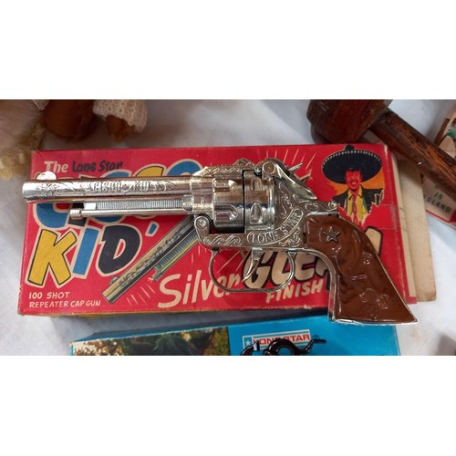 46 - A collection of boxed and unboxed Lone Star diecast cap gun pistols including Dick Turpin, The outla... 