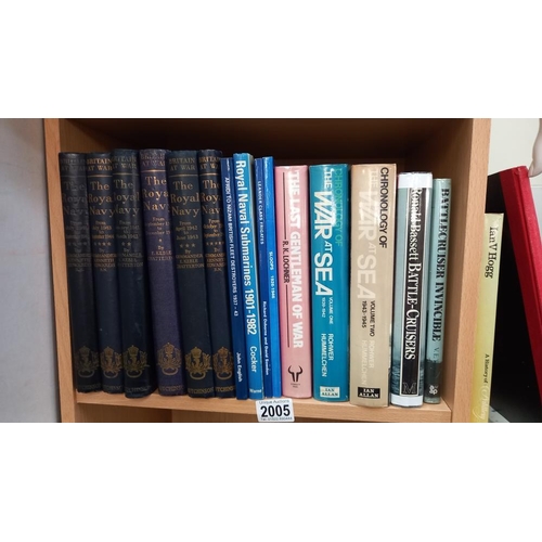 2005 - 2 shelves of Warship books etc including Vol I and II The Ship Builder 1906-1914 and 1907-1914